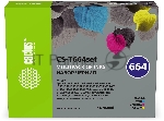 Чернила Cactus CS-T664set 664 голубой/пурпурный/желтый/черный набор 4x70мл для Epson L130,L110,L100,L220,L200,L310,L300,L360,L361,L380,L382,L350,L355,L365,L395,L405,L485,L495,L555,L565,L575,Expression ET-2500,ET-2550,ET-2600,ET-2650,ET-4500;WorkForce ET-14000,ET-16500;L1300,L1400,L605,L655,L656,L1455;ET-3600, ET-4550, ET-16500